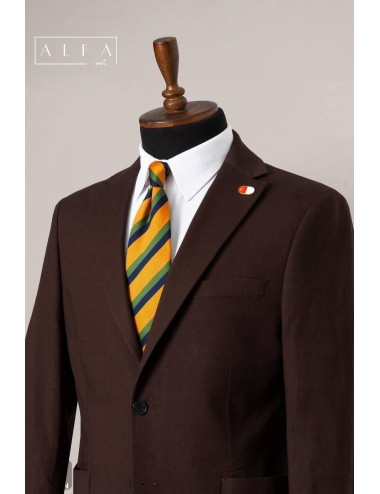 %100 Keten Kahverengi Takım Elbise – Cesur, Zarif ve Doğal