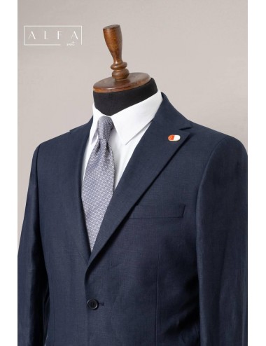 %100 Pamuk Keten Erkek Takım Elbise – Lacivert